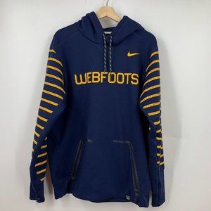 Nike Navy and Gold Webfoots Hoodie